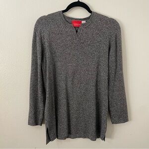 Liz Claiborne Heather Gray Long Sleeve Crew Neck Sweater Top Size Medium